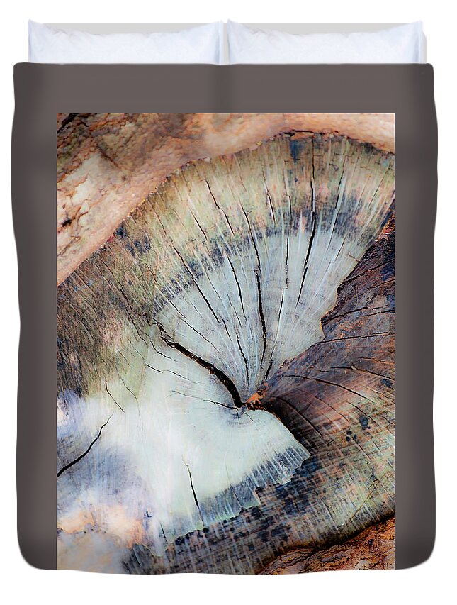 Wood Duvet Cover featuring the photograph The Cut by Stephen Anderson