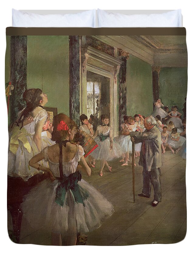 The Duvet Cover featuring the painting The Dancing Class by Edgar Degas