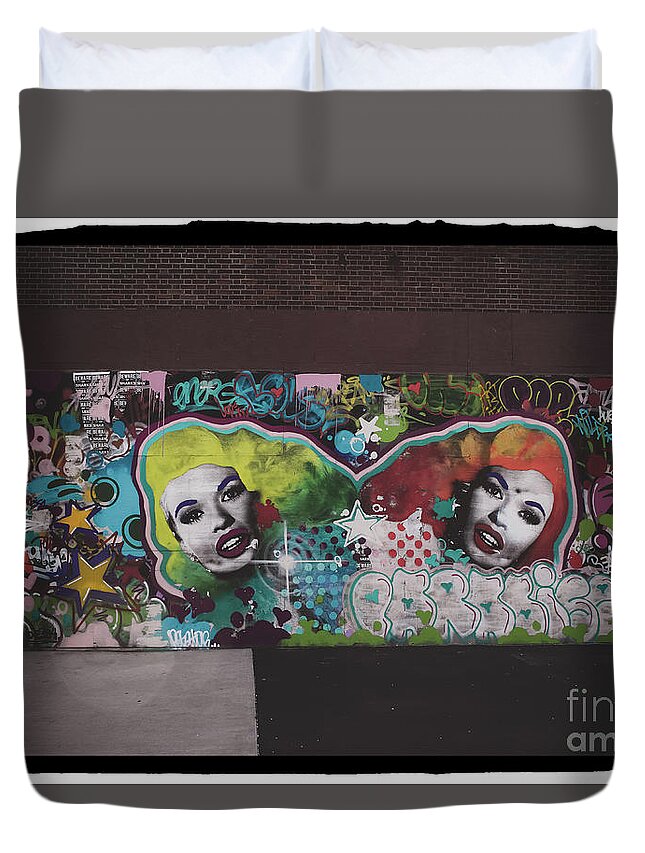 Asbury Park Duvet Cover featuring the photograph The Dark Side - Graffiti by Colleen Kammerer