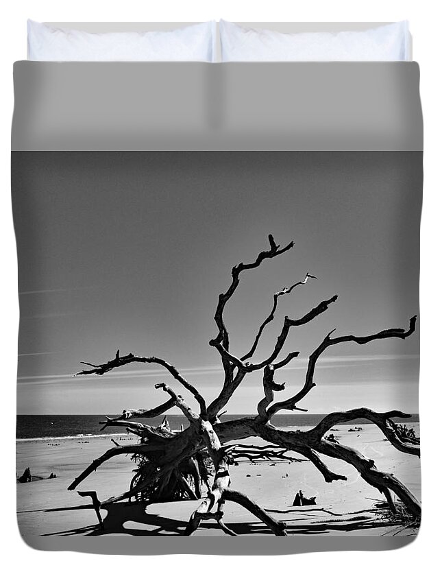 Nature Duvet Cover featuring the photograph The Dead in Black and White by DB Hayes