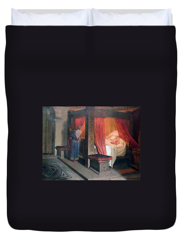 Jean-paul Laurens Duvet Cover featuring the painting The Death of Galswintha by Jean-Paul Laurens