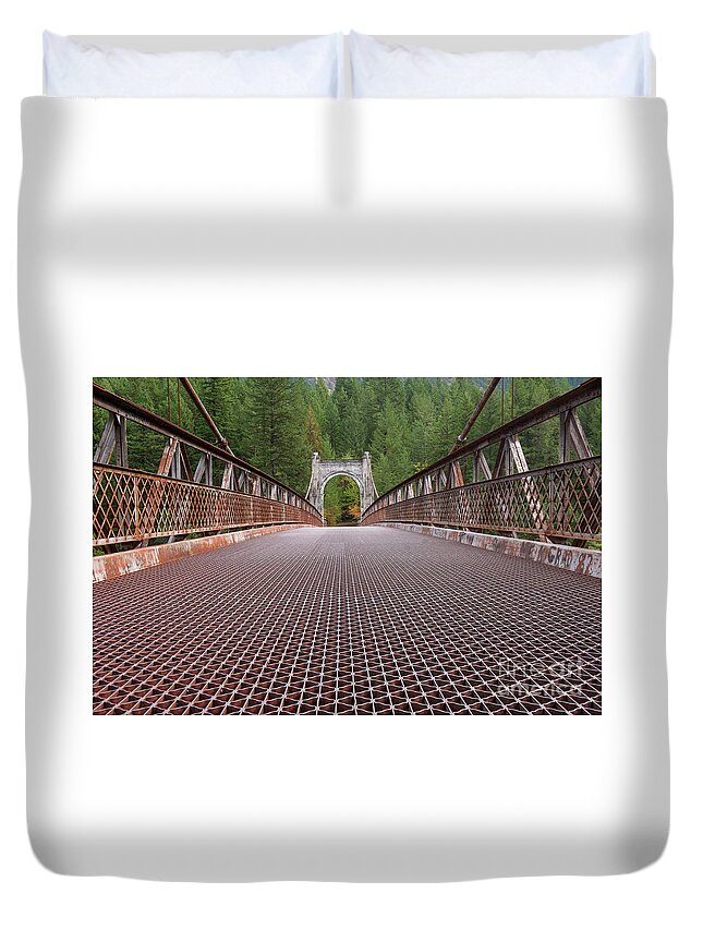 Bridge Duvet Cover featuring the photograph the Deck by Rod Wiens