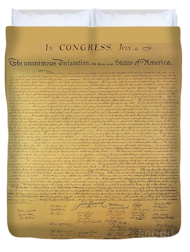 #faatoppicks Duvet Cover featuring the painting The Declaration of Independence by Founding Fathers