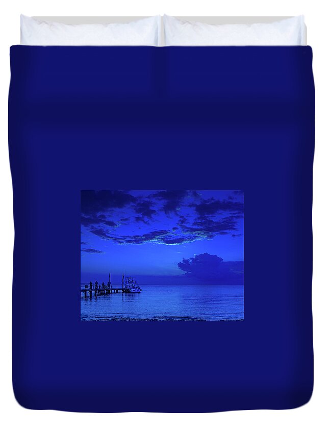 Blue Duvet Cover featuring the photograph The Deep by Phil Abrams