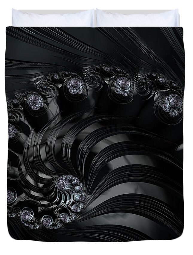 Fractal Duvet Cover featuring the digital art The Depths by Paisley O'Farrell