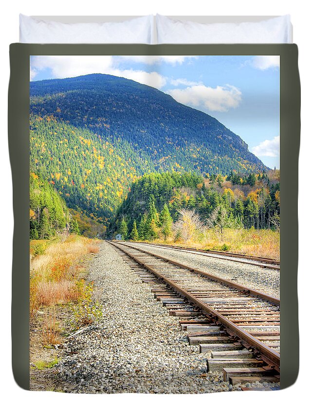 Railway Duvet Cover featuring the photograph The Disappearing Railroad by David Birchall