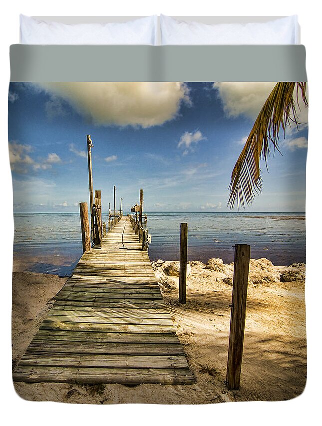 Dock Duvet Cover featuring the photograph The Dock by Don Durfee