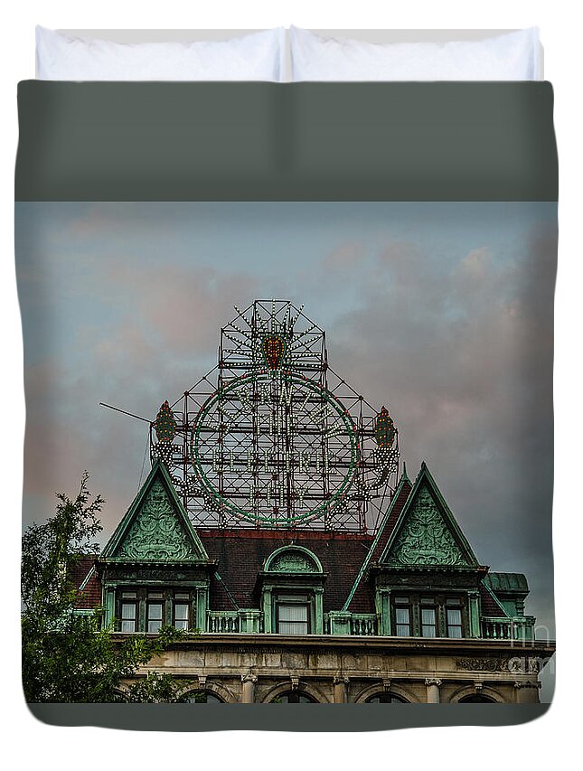 Scranton Duvet Cover featuring the photograph The Electric City by Jim Cook