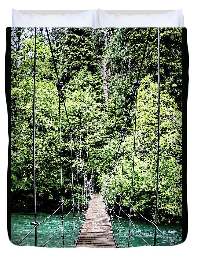 Mount Rainier Duvet Cover featuring the photograph The Emerald Crossing by Adam Morsa