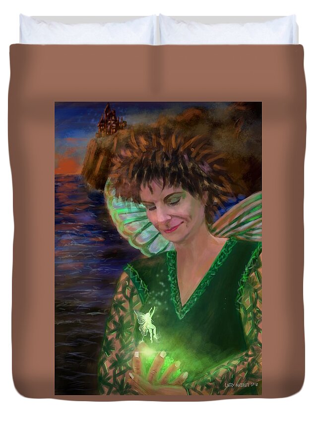 Sprite Duvet Cover featuring the digital art The Emergence of Sprite by Larry Whitler
