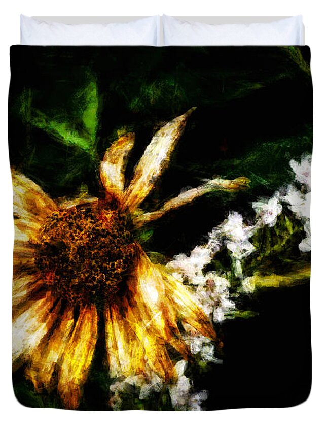 Flower Duvet Cover featuring the digital art The End of Summer by Cameron Wood