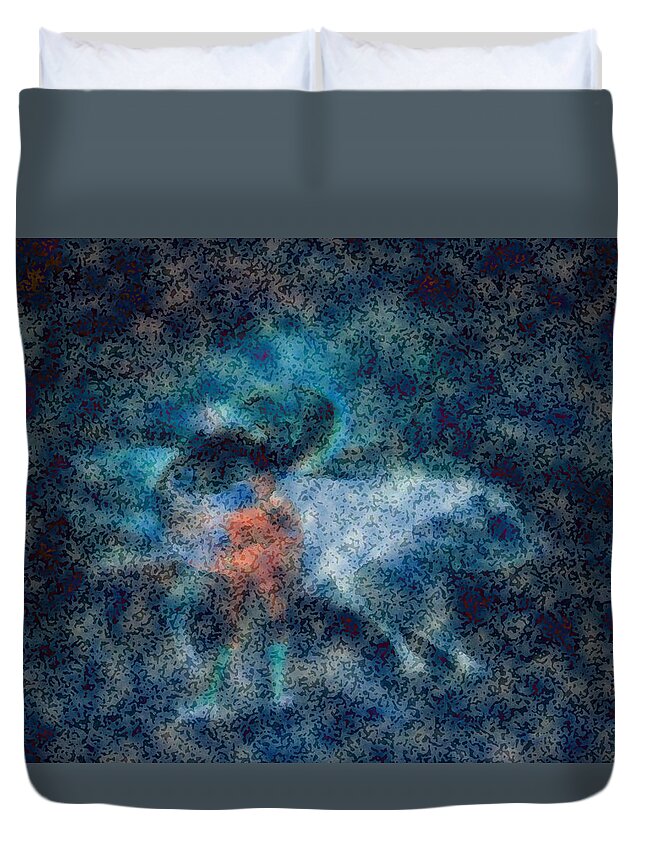 Abstract Duvet Cover featuring the painting The Enigma by Susan Esbensen