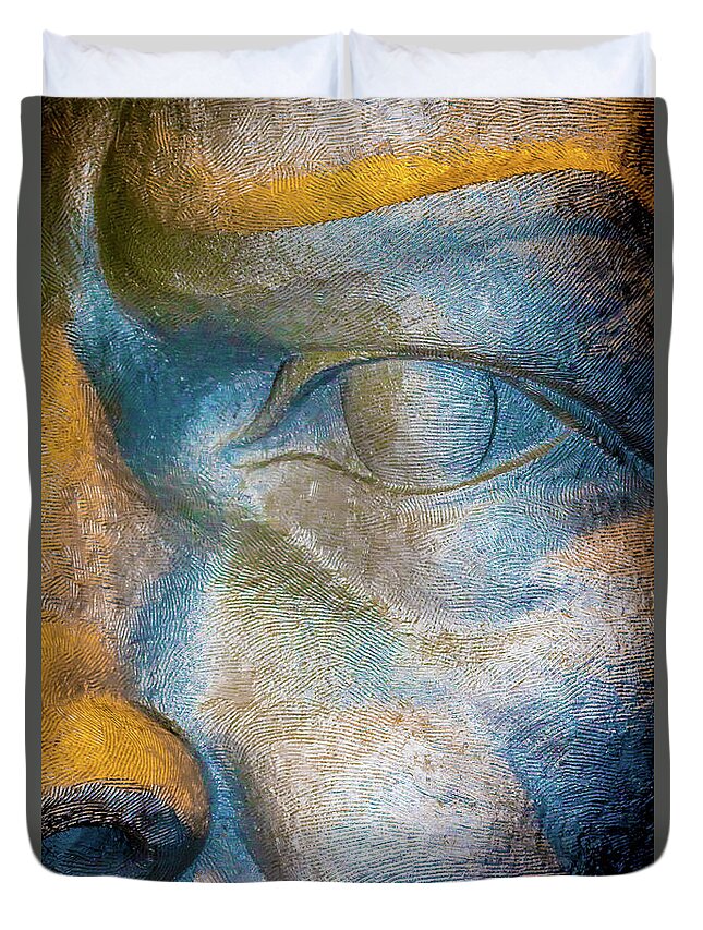 Eye Duvet Cover featuring the photograph The face is a picture of the mind with the eyes as its interpreter. Cicero by Susie Weaver