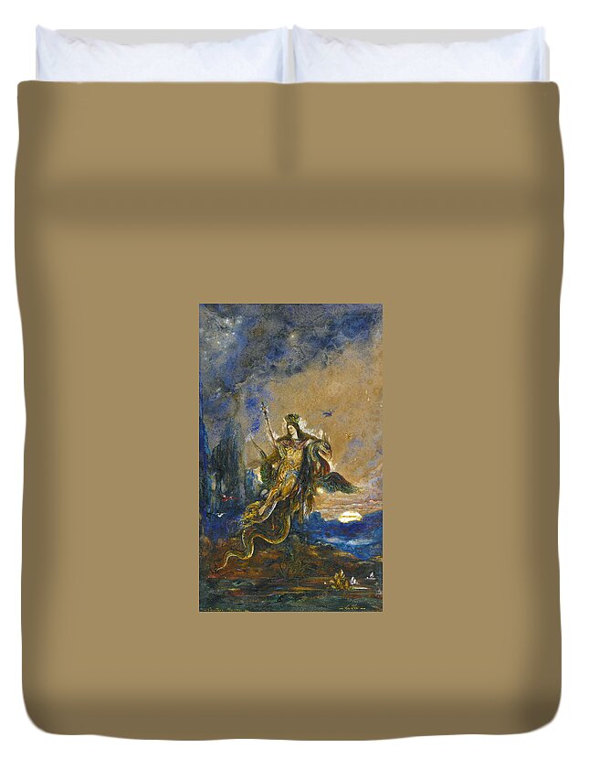 Gustave Moreau Duvet Cover featuring the drawing The Fairy by Gustave Moreau
