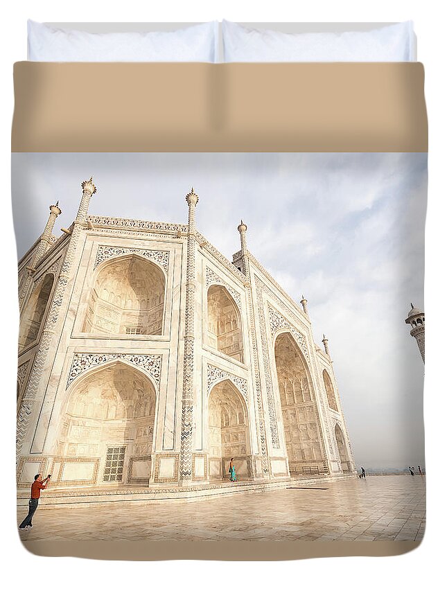 Taj Mahal Duvet Cover featuring the photograph The famous Taj Mahal India by Michalakis Ppalis