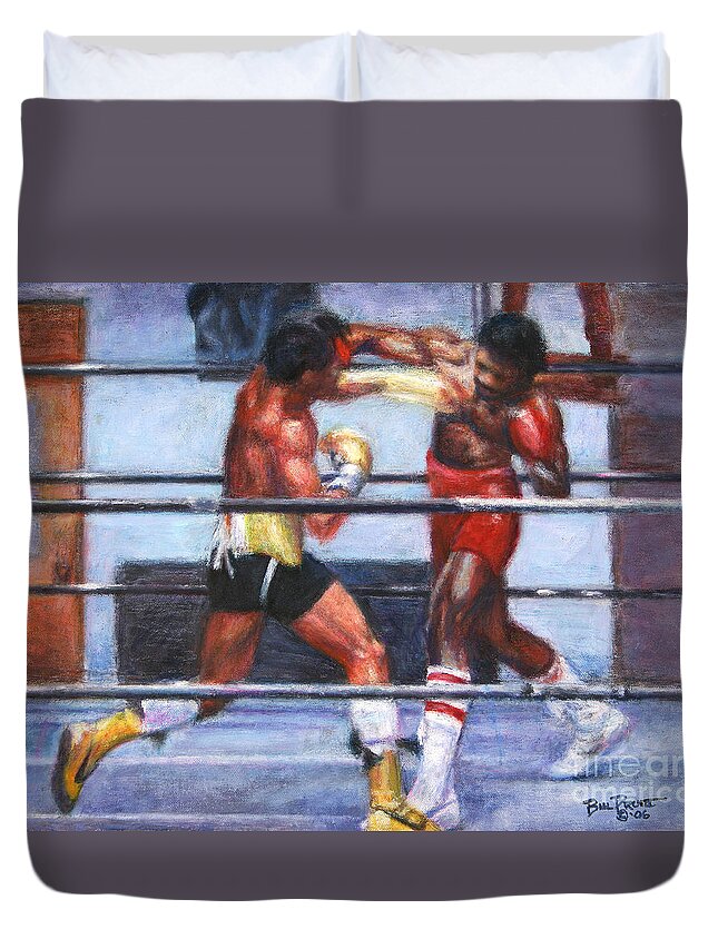 Rocky Balboa Duvet Cover featuring the painting The Favor - Rocky 3 by Bill Pruitt