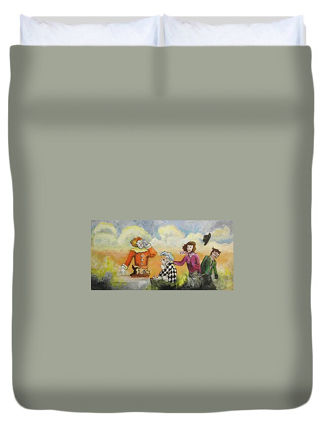 Nightmares Duvet Cover featuring the painting The Final Separation by Patricia Arroyo