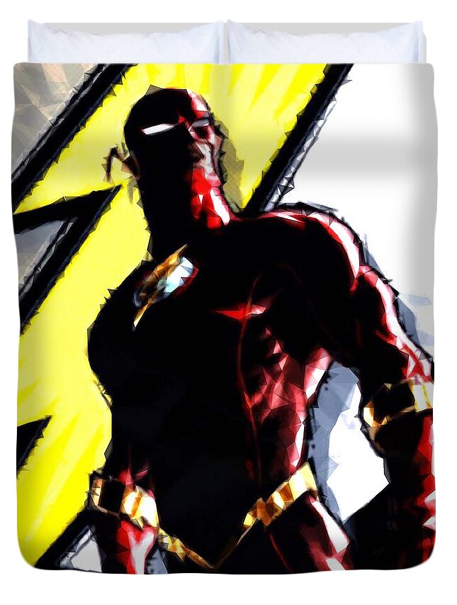 Flash Duvet Cover featuring the digital art The Flash by HELGE Art Gallery