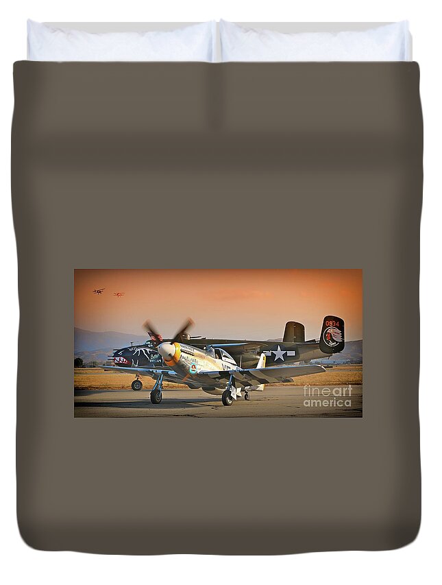 Transportation Duvet Cover featuring the photograph The Flying Circus Version 2 by Gus McCrea