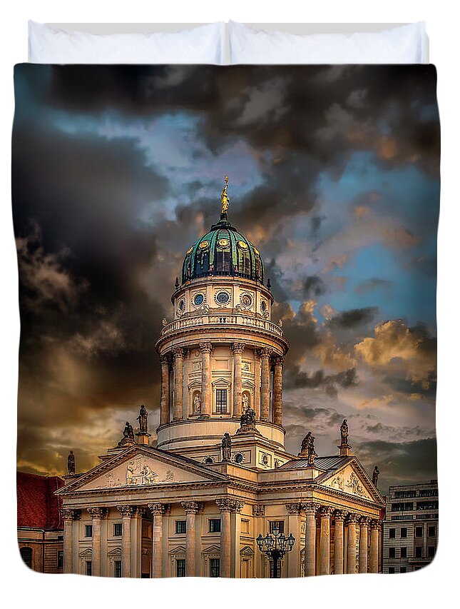 Endre Duvet Cover featuring the photograph The French Church 3 by Endre Balogh