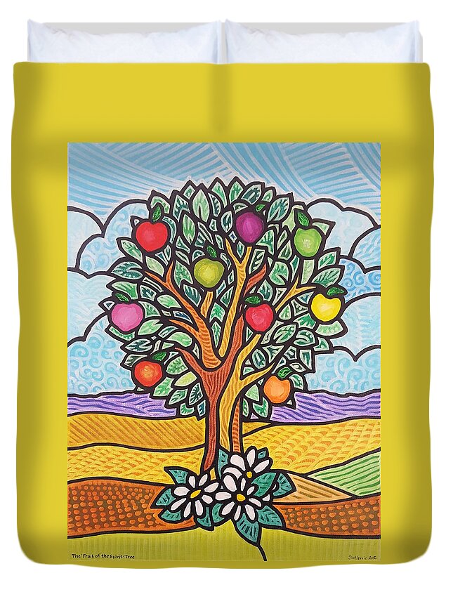 Spirit Duvet Cover featuring the painting The Fruit of the Spirit Tree by Jim Harris