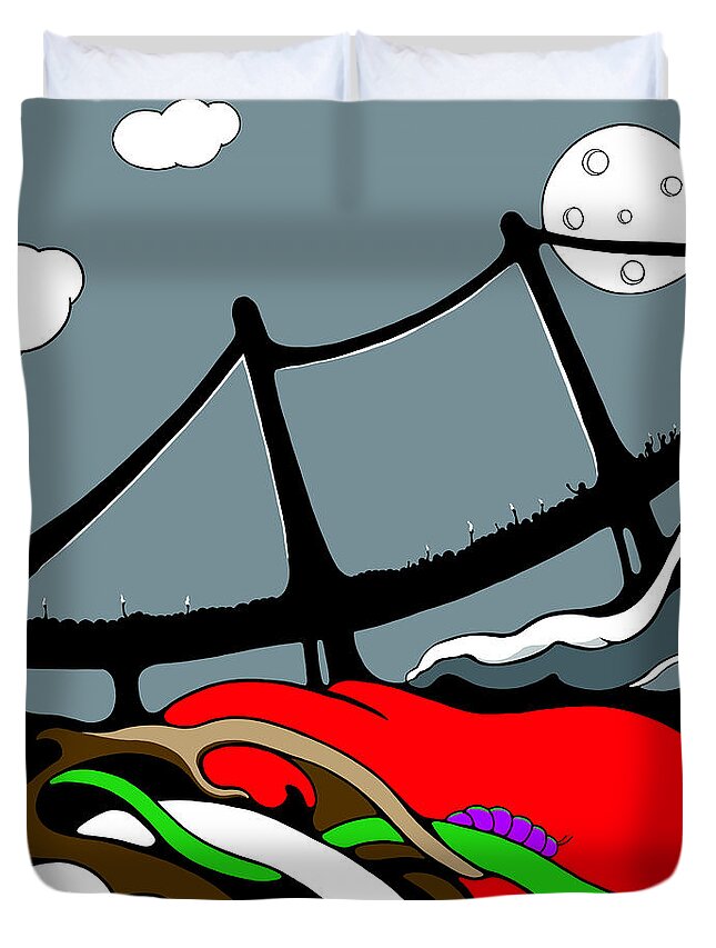 Climate Change Duvet Cover featuring the digital art The Gap by Craig Tilley