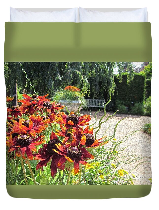 Photography Duvet Cover featuring the photograph The Garden in August by Kathie Chicoine