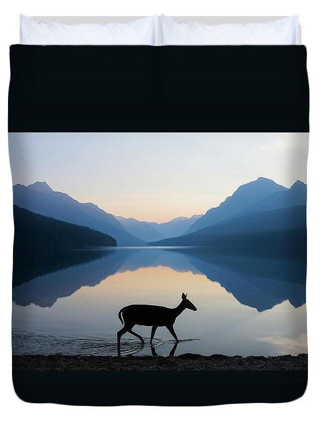 Glacier National Park Duvet Cover featuring the photograph The Grace of Wild Things by Dustin LeFevre