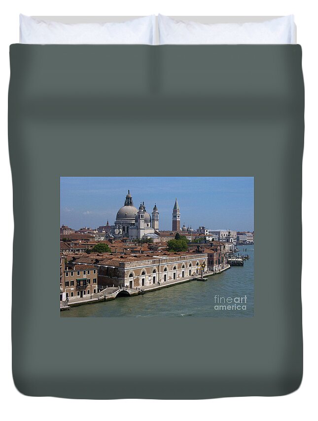 Venice Duvet Cover featuring the photograph The Grand Canal in Venice by Sandra Bronstein