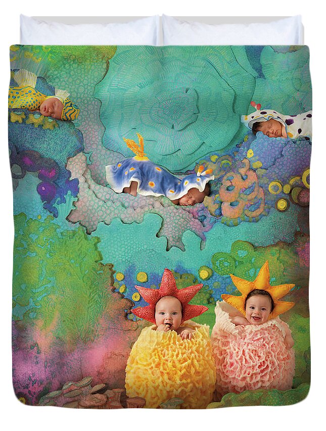 Under The Sea Duvet Cover featuring the photograph The Great Barrier Reef by Anne Geddes