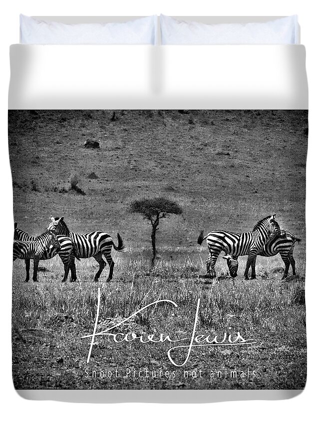 Masai Mara Duvet Cover featuring the photograph The Herd by Karen Lewis