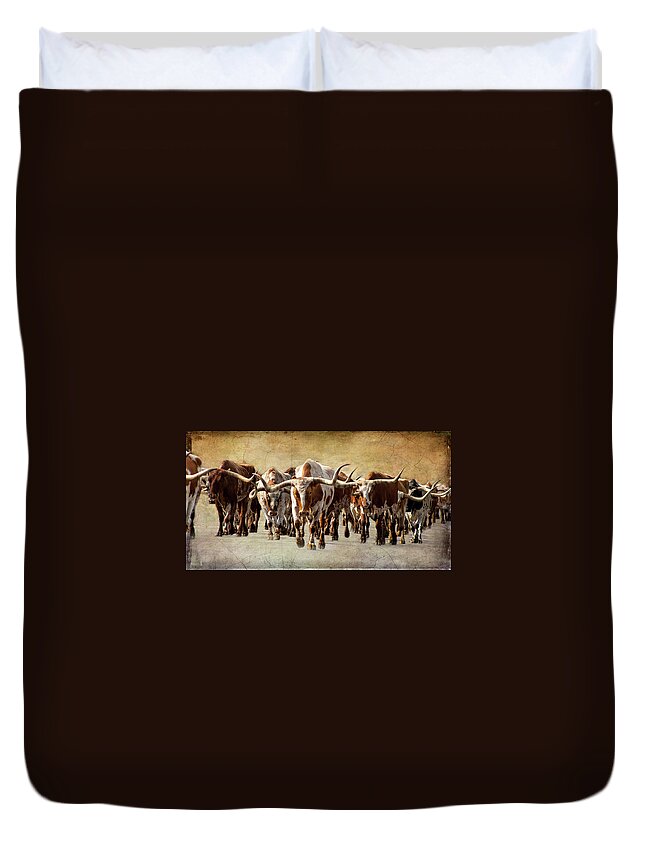 Cattle Duvet Cover featuring the photograph The Herd by Steven Reed