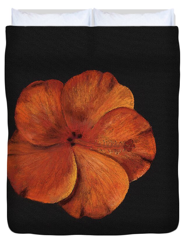 Hibiscus Duvet Cover featuring the painting The Hibiscus by Ginny Neece