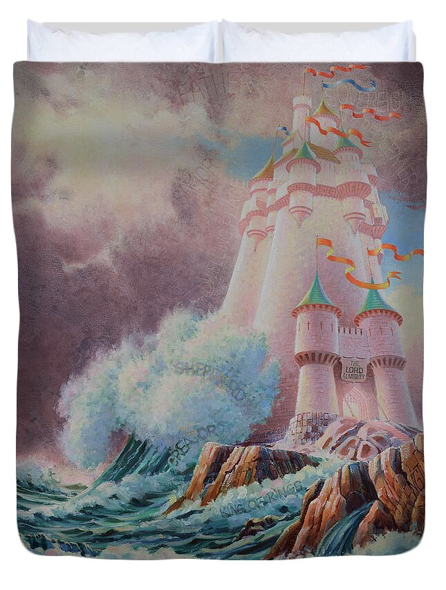 Biblical Duvet Cover featuring the painting The HIgh Tower by Graham Braddock