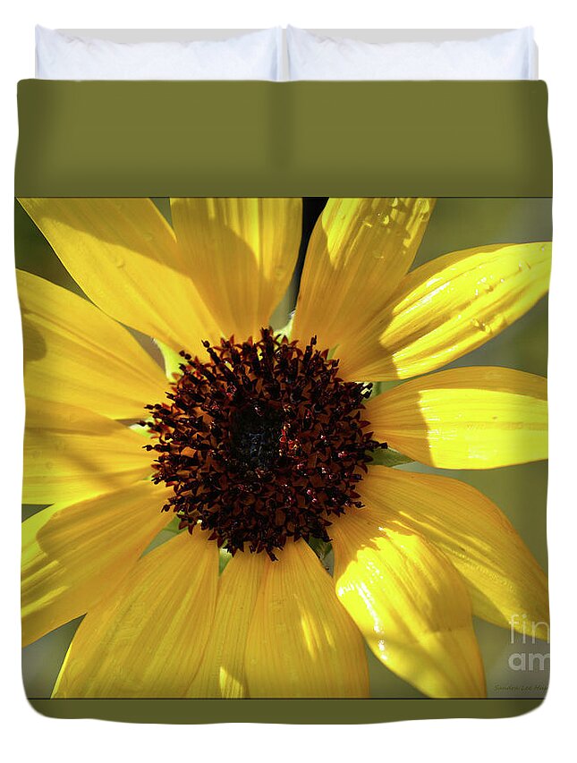 Sunflower Duvet Cover featuring the photograph The Highlight Of Summer by Sandra Huston