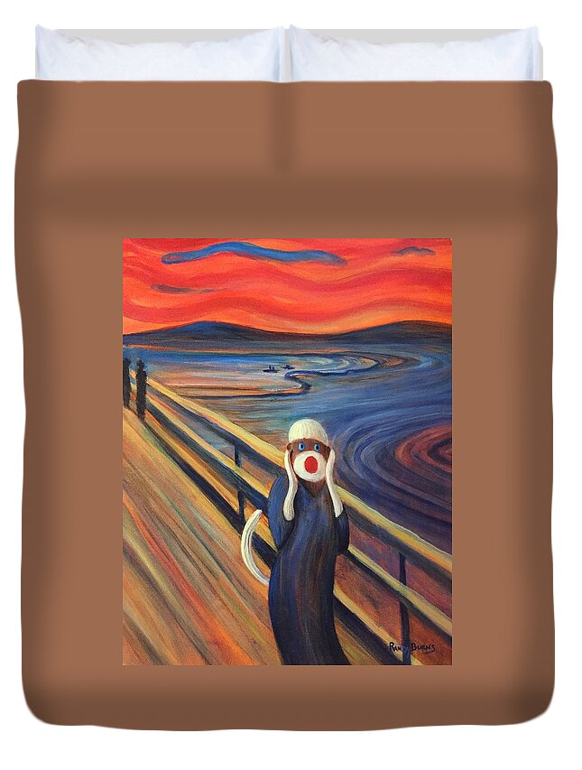 The Scream Duvet Cover featuring the painting The Holler by Rand Burns