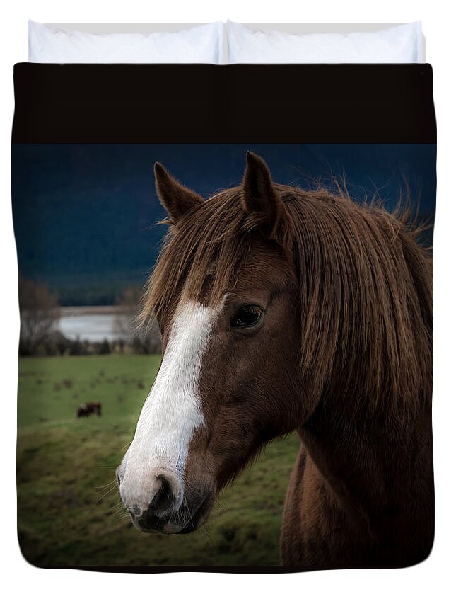 Animal Duvet Cover featuring the photograph The Horse by Andrew Matwijec