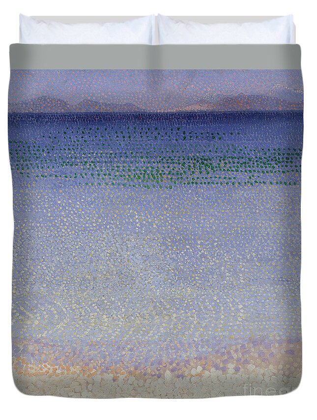 The Iles D'or Duvet Cover featuring the painting The Iles dOr by Henri Edmond Cross