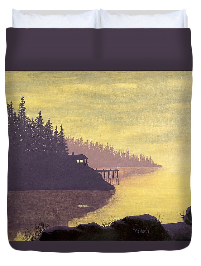 Island Duvet Cover featuring the painting Island by Jack Malloch