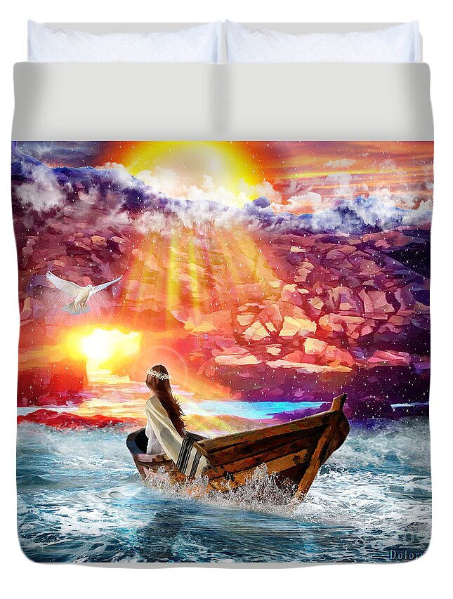 The Joy Of The Lord Duvet Cover featuring the digital art The Joy of Adonai is your strength by Dolores Develde