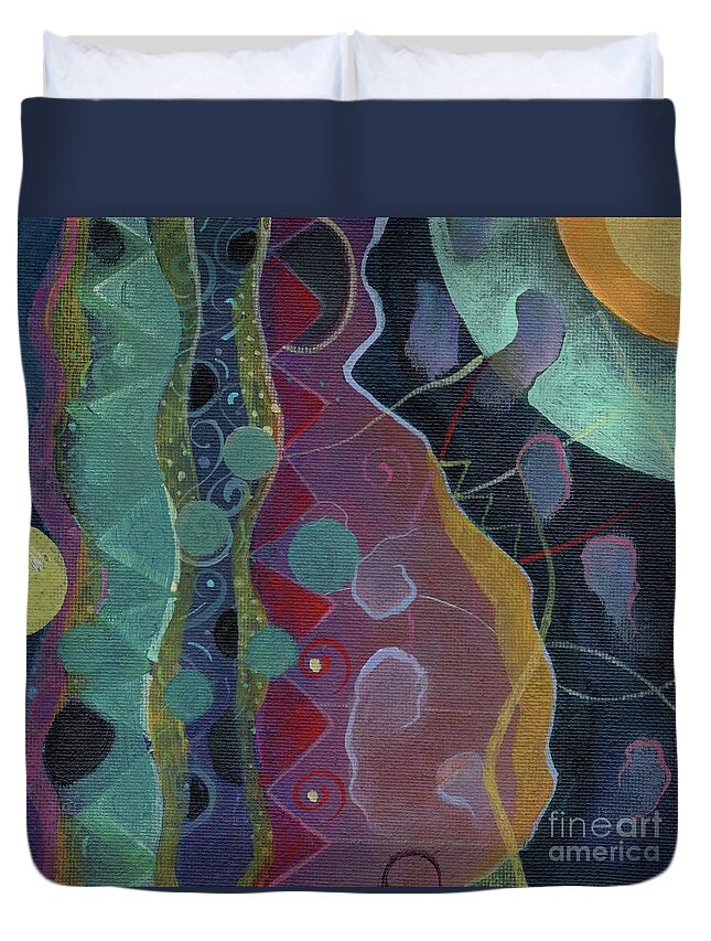Abstract Duvet Cover featuring the digital art The Joy of Design X X X I X Part 2 by Helena Tiainen