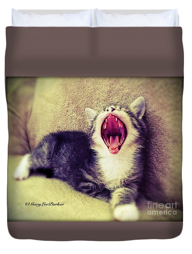 Photograp Duvet Cover featuring the mixed media The King Of Beast by MaryLee Parker