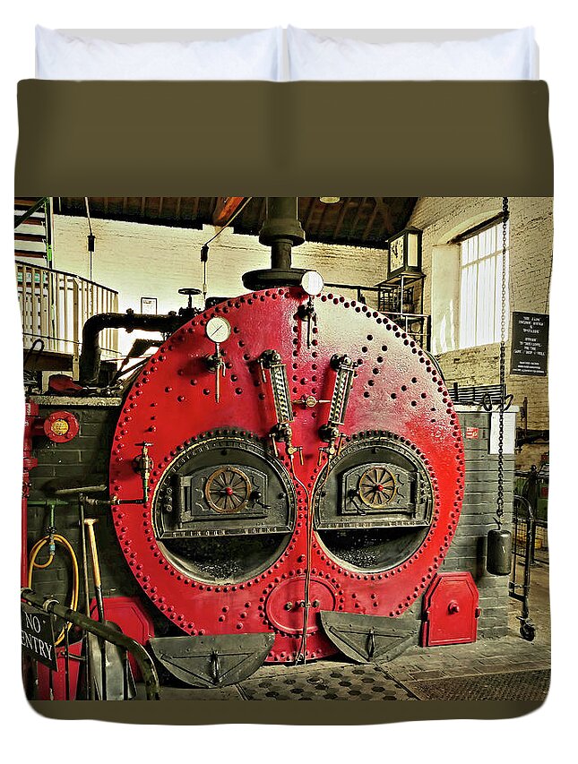 Engineering Duvet Cover featuring the photograph The Lancashire Boiler by Richard Denyer
