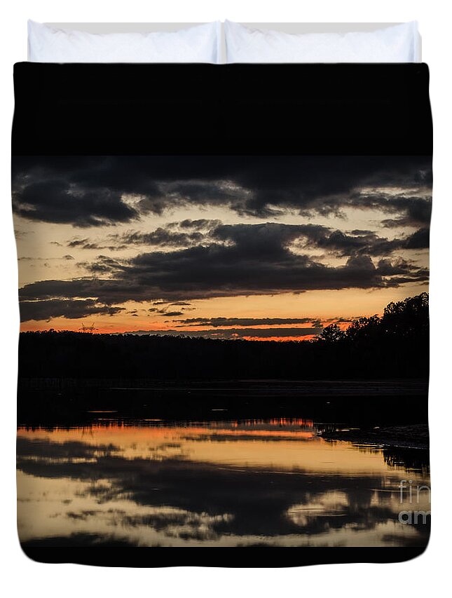 December Duvet Cover featuring the photograph The Last Glow by Donna Brown