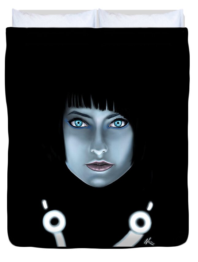 Science Fiction Duvet Cover featuring the digital art The Last of the ISOs by Norman Klein