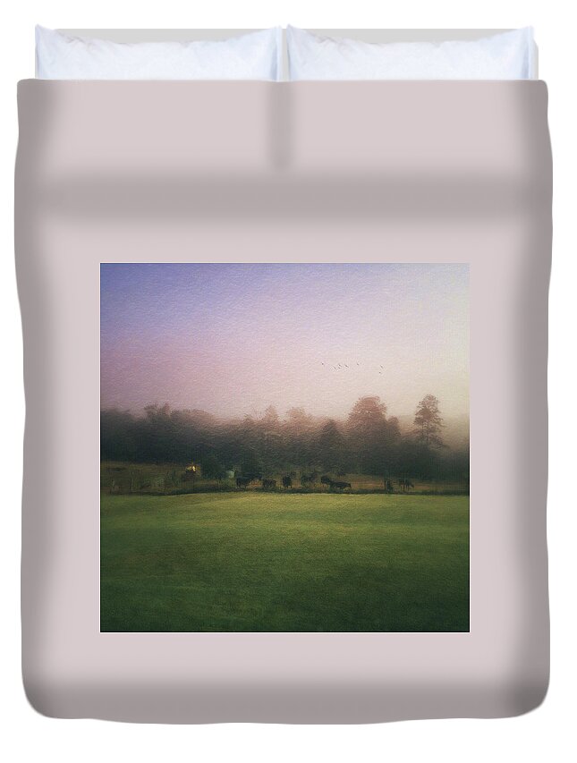 Photography Duvet Cover featuring the photograph The Lifting Of Morning Fog by Melissa D Johnston