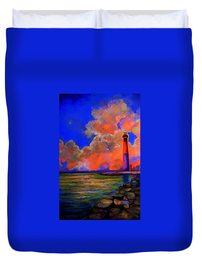 Landscape Duvet Cover featuring the painting The Light by Emery Franklin