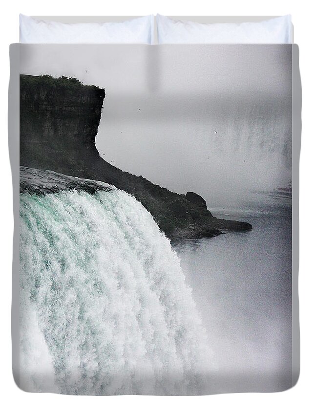 Falls Duvet Cover featuring the photograph The Liquid Curtain by Dana DiPasquale