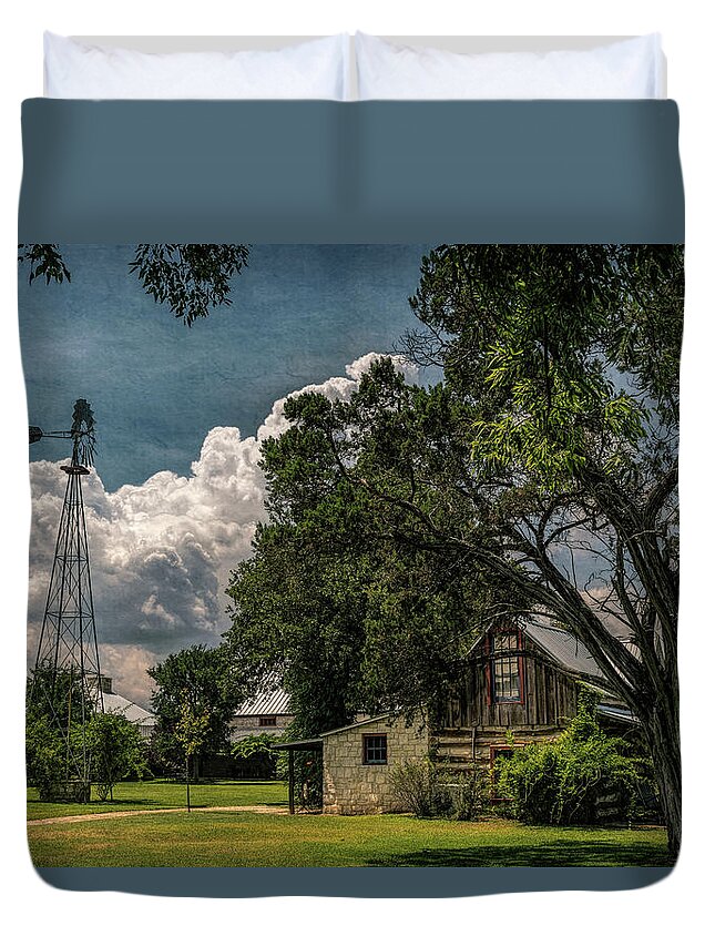 Vineyards Duvet Cover featuring the photograph The Little Winery in Stonewall by G Lamar Yancy