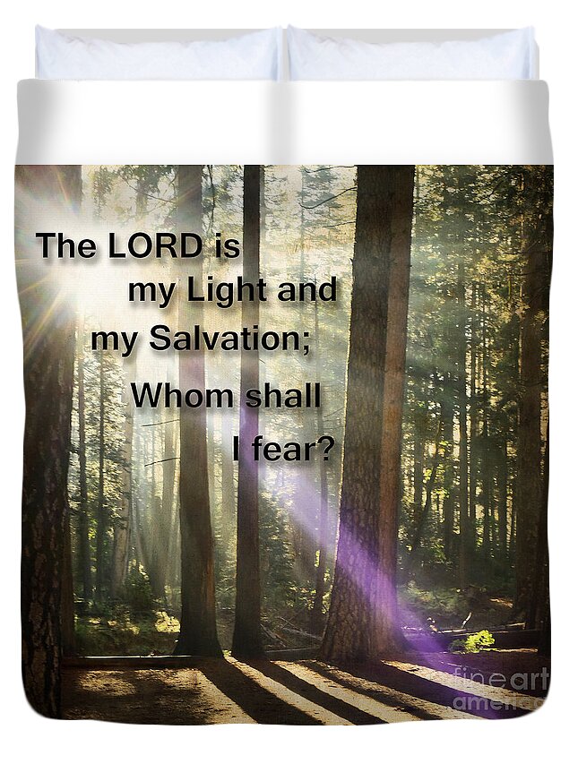 Photo Duvet Cover featuring the photograph The Lord is My Light by Mary Jane Armstrong